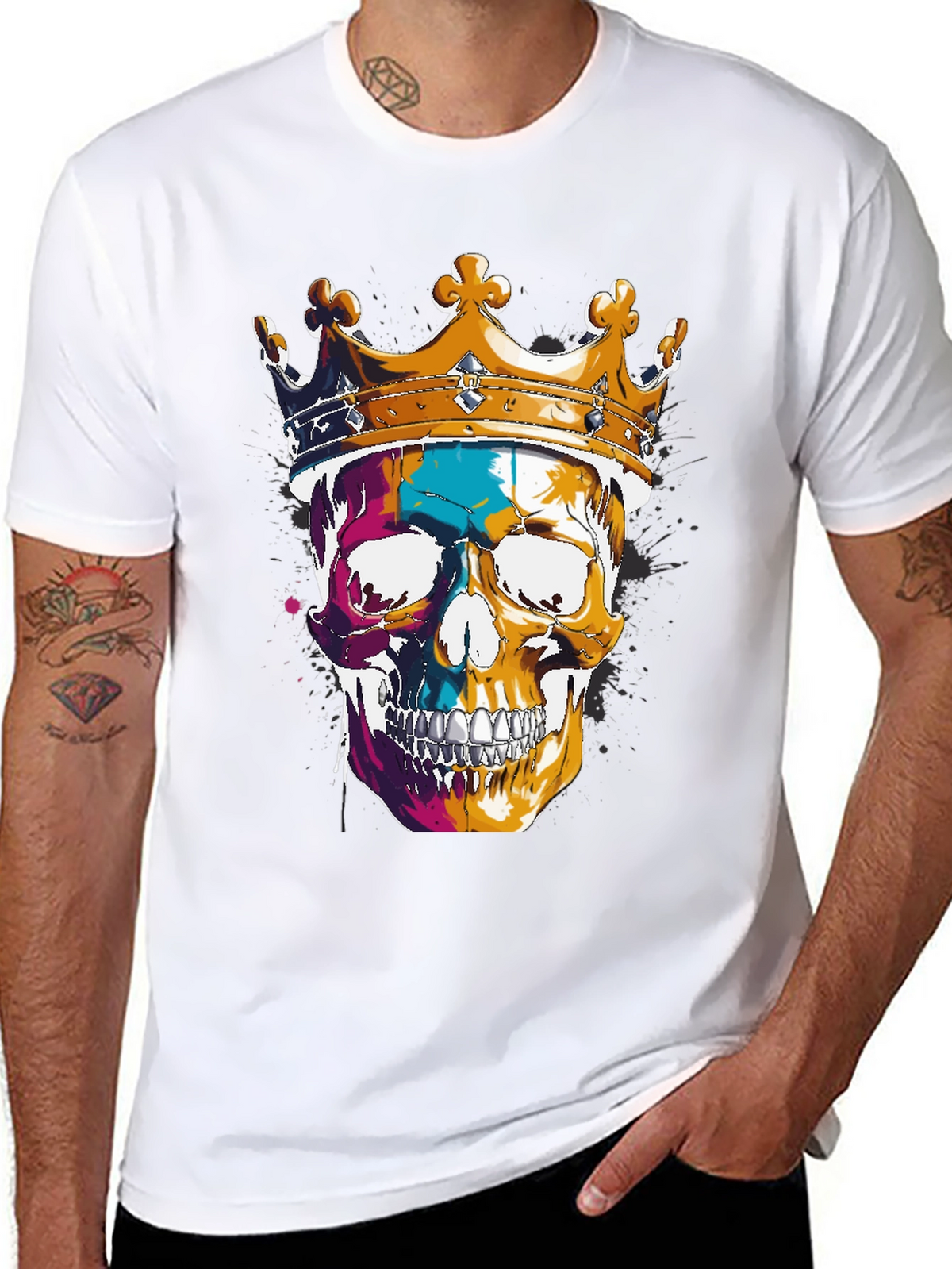 Skull King T-Shirt - Graphic Print Tee