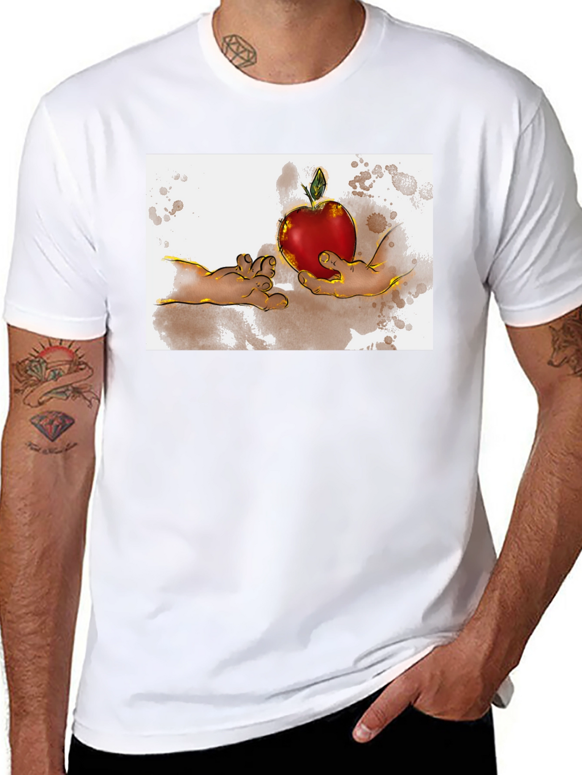 Creation of Adam Apple Graphic T-Shirt