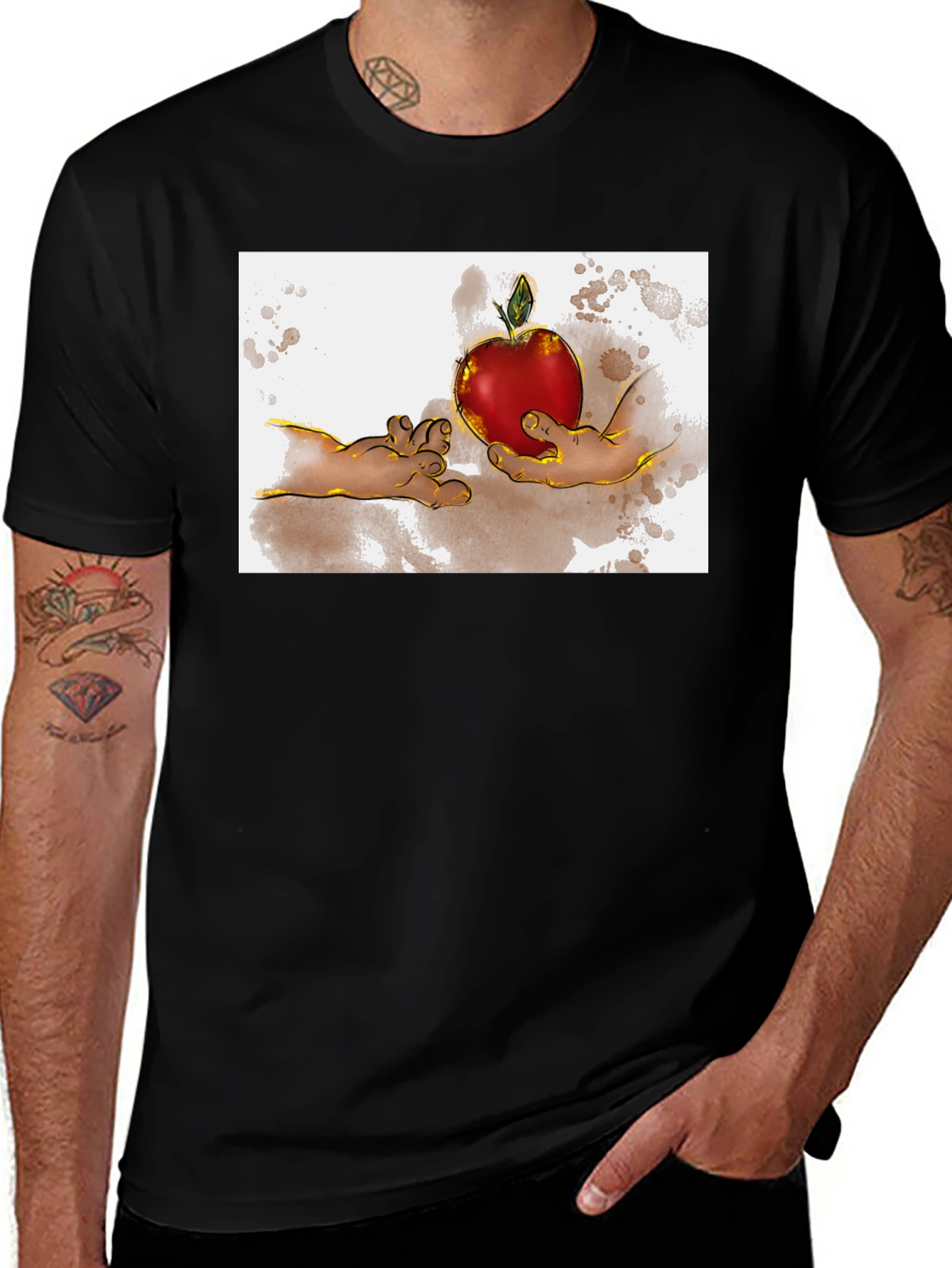 Creation of Adam Apple Graphic T-Shirt