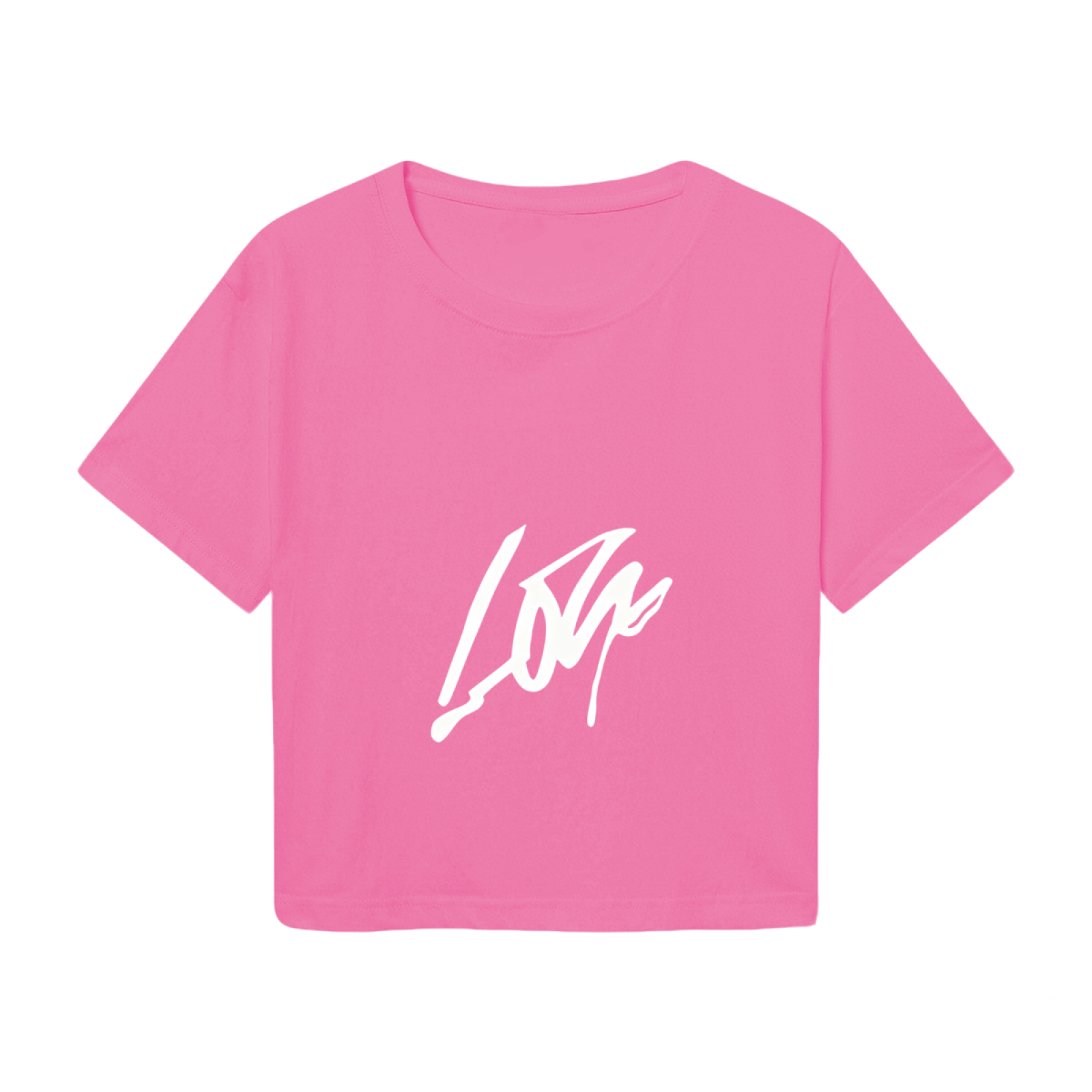 Sleek Lone Signature Vibrant Hot Pink Crop Tee