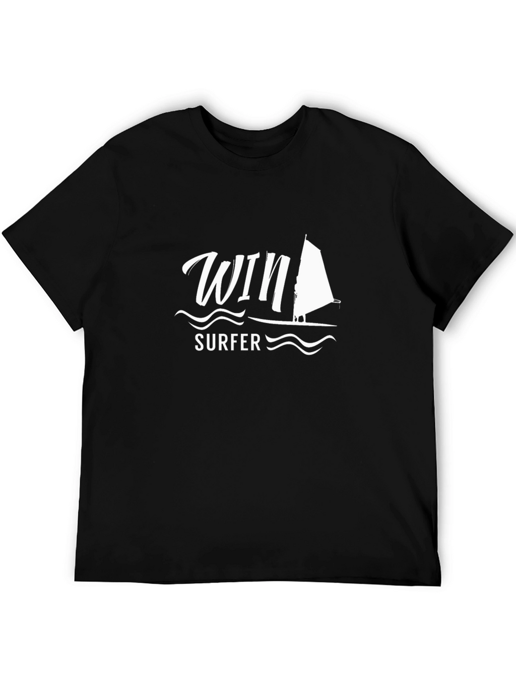 Win Surfer Graphic T-Shirt - Black Cotton Tee