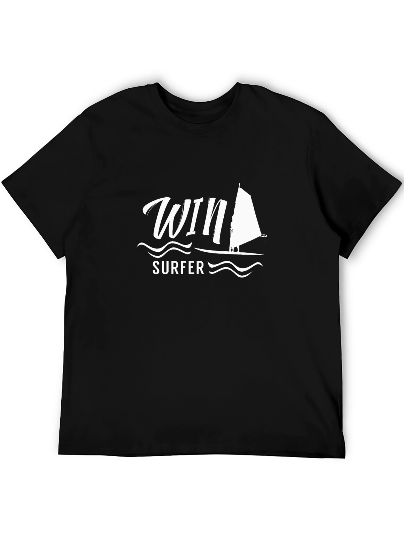 Win Surfer Graphic T-Shirt - Black Cotton Tee
