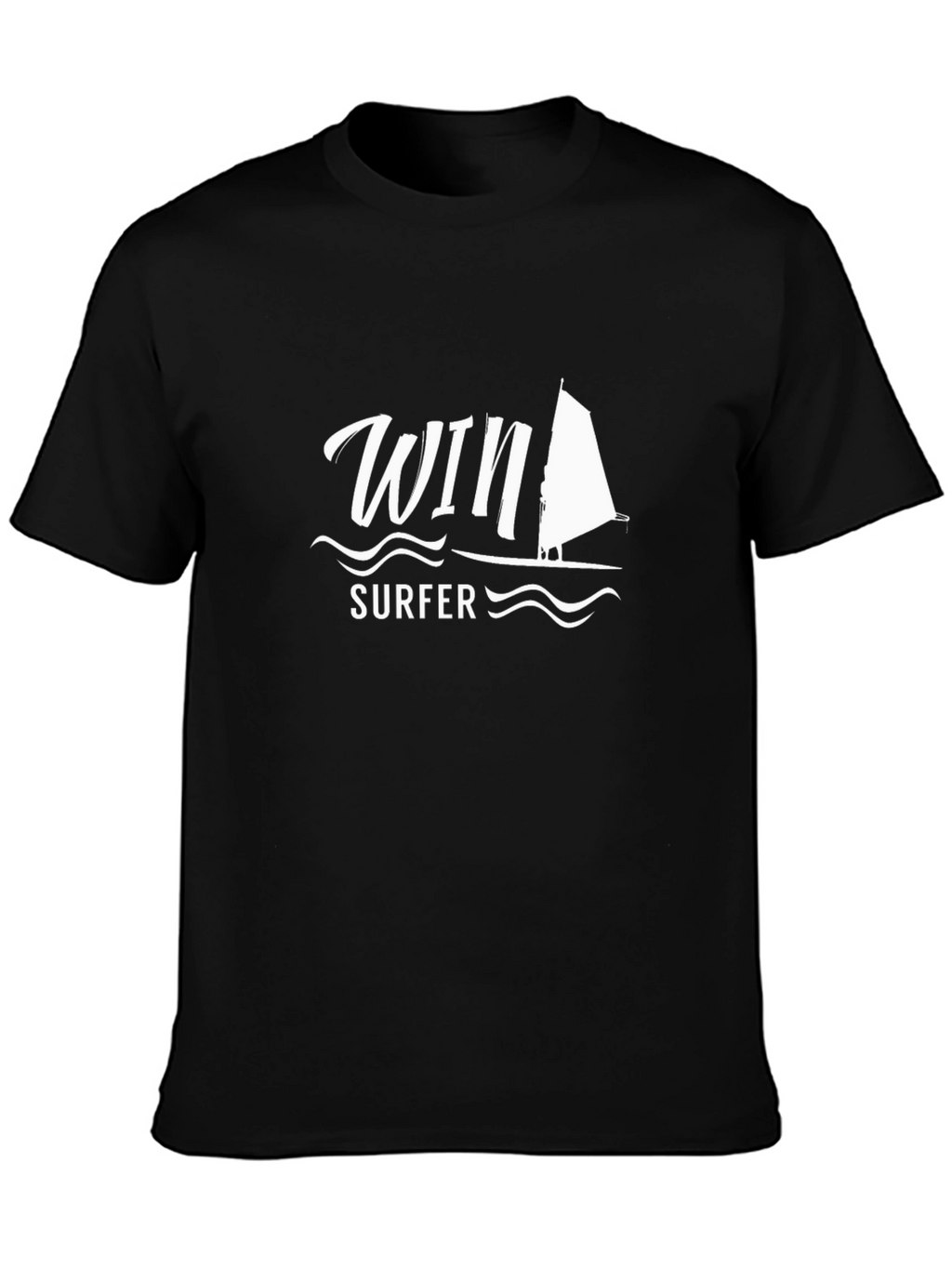Win Surfer Graphic T-Shirt - Black Cotton Tee