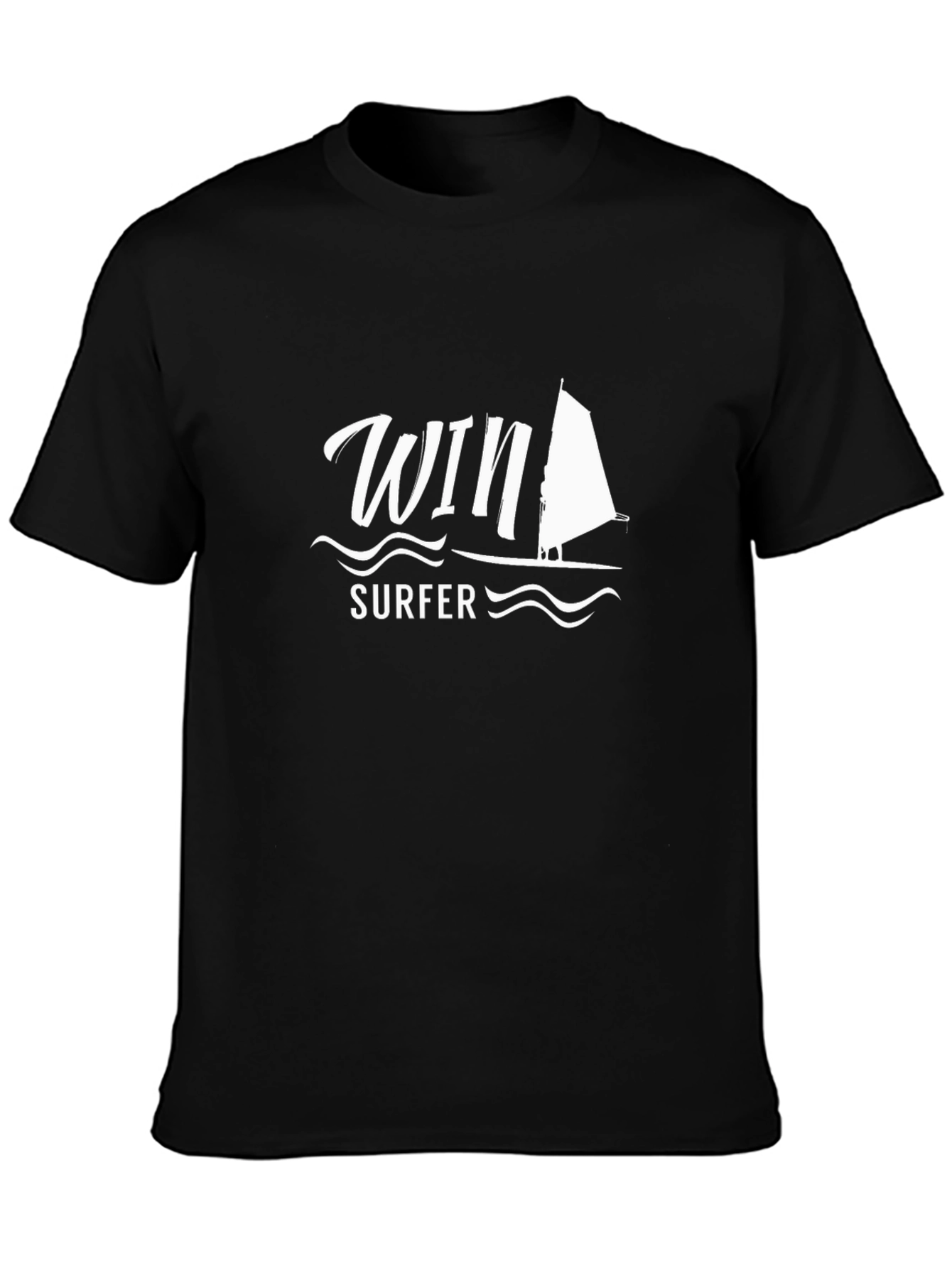 Win Surfer Graphic T-Shirt - Black Cotton Tee