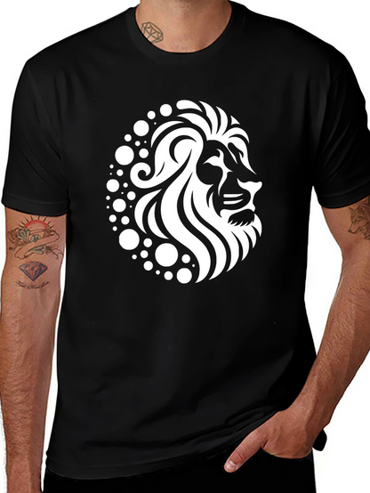 Lion Graphic Black T-Shirt - Stylish Mens Apparel