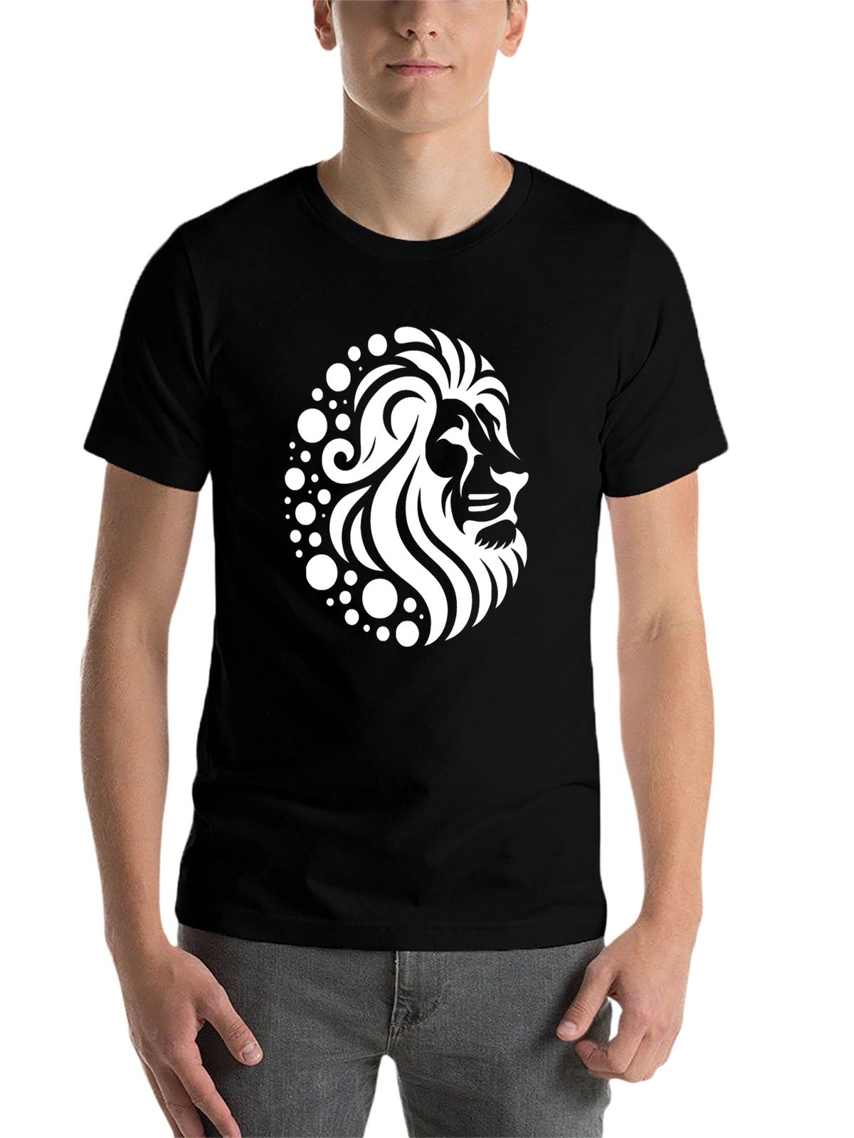 Lion Graphic Black T-Shirt - Stylish Mens Apparel