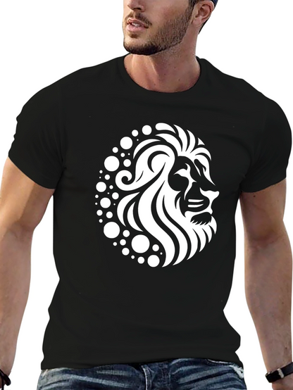 Lion Graphic Black T-Shirt - Stylish Mens Apparel