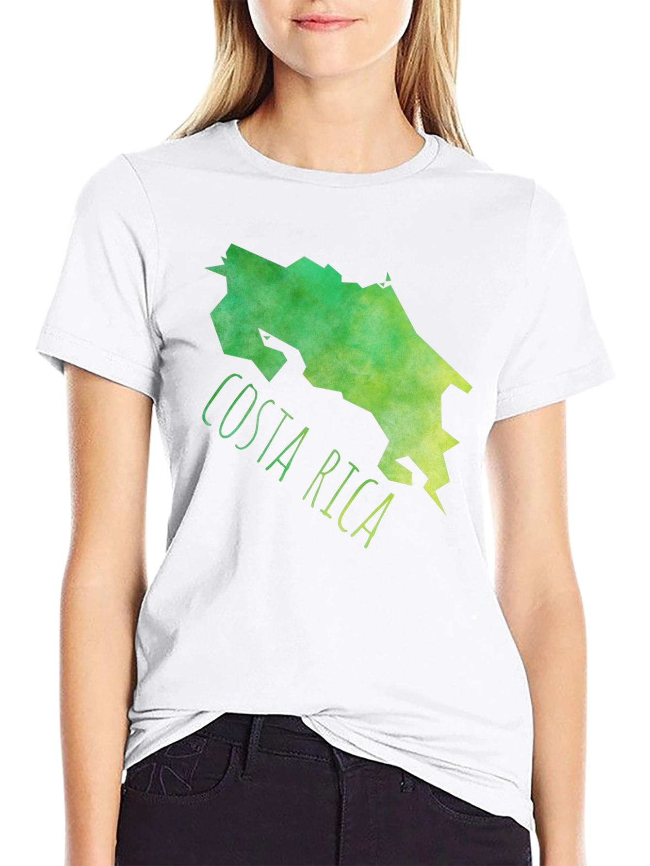 Costa Rica Map Graphic Tee - Black Cotton T-Shirt