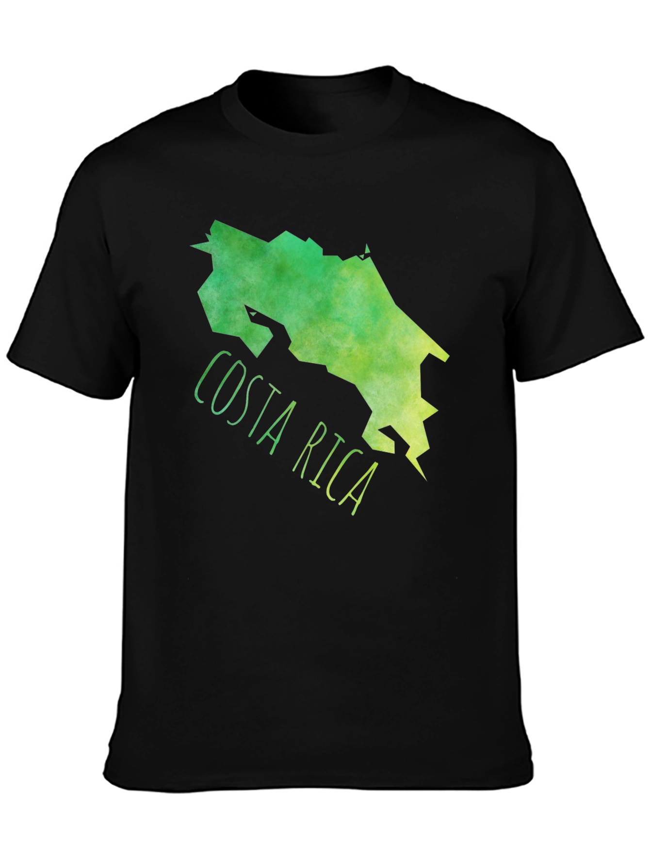 Costa Rica Map Graphic Tee - Black Cotton T-Shirt