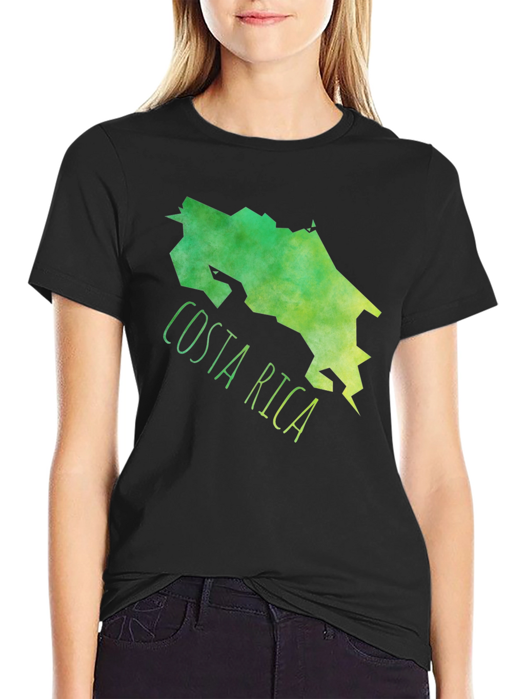 Costa Rica Map Graphic Tee - Black Cotton T-Shirt