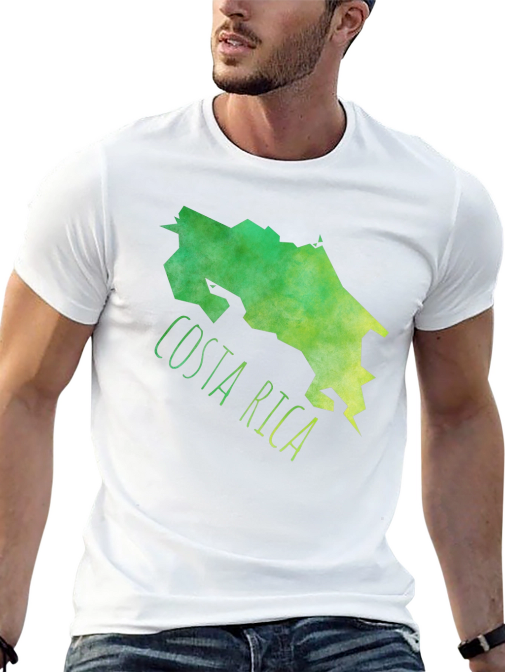 Costa Rica Map Graphic Tee - Black Cotton T-Shirt