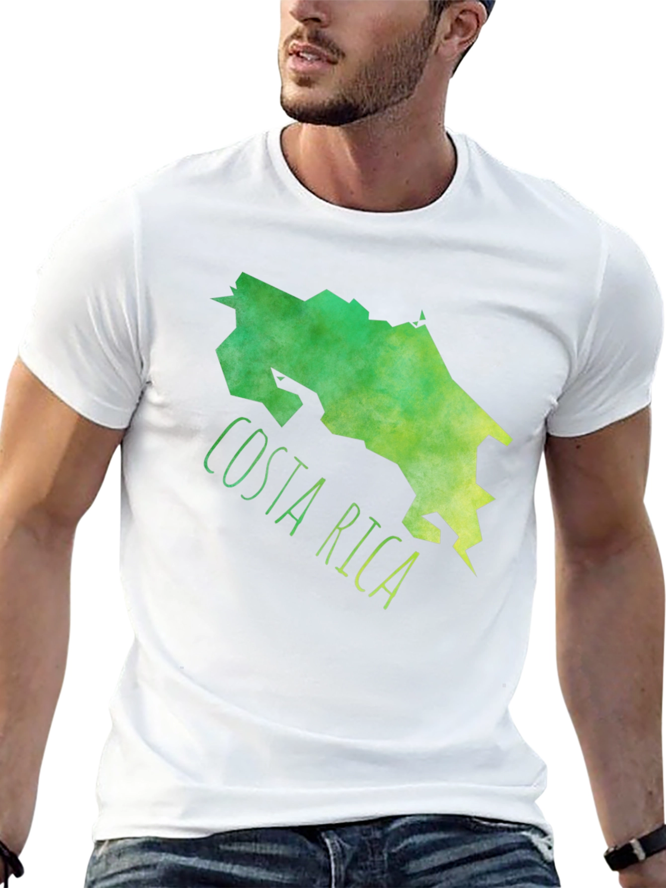 Costa Rica Map Graphic Tee - Black Cotton T-Shirt