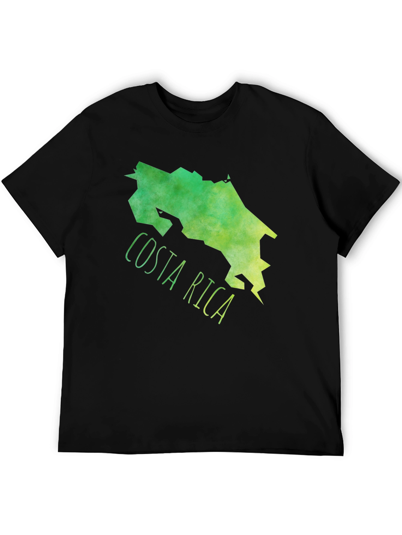 Costa Rica Map Graphic Tee - Black Cotton T-Shirt