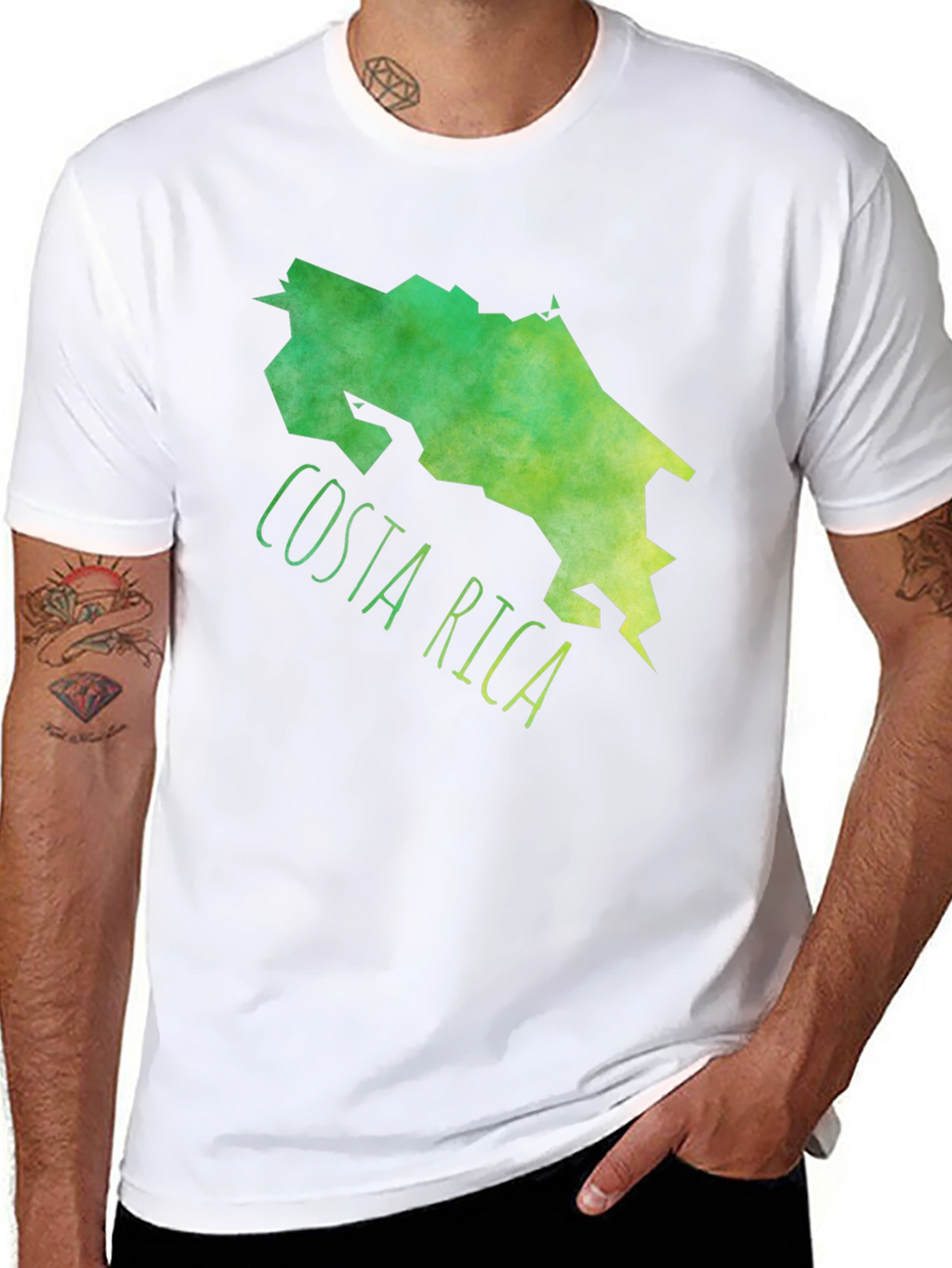 Costa Rica Map Graphic Tee - Black Cotton T-Shirt