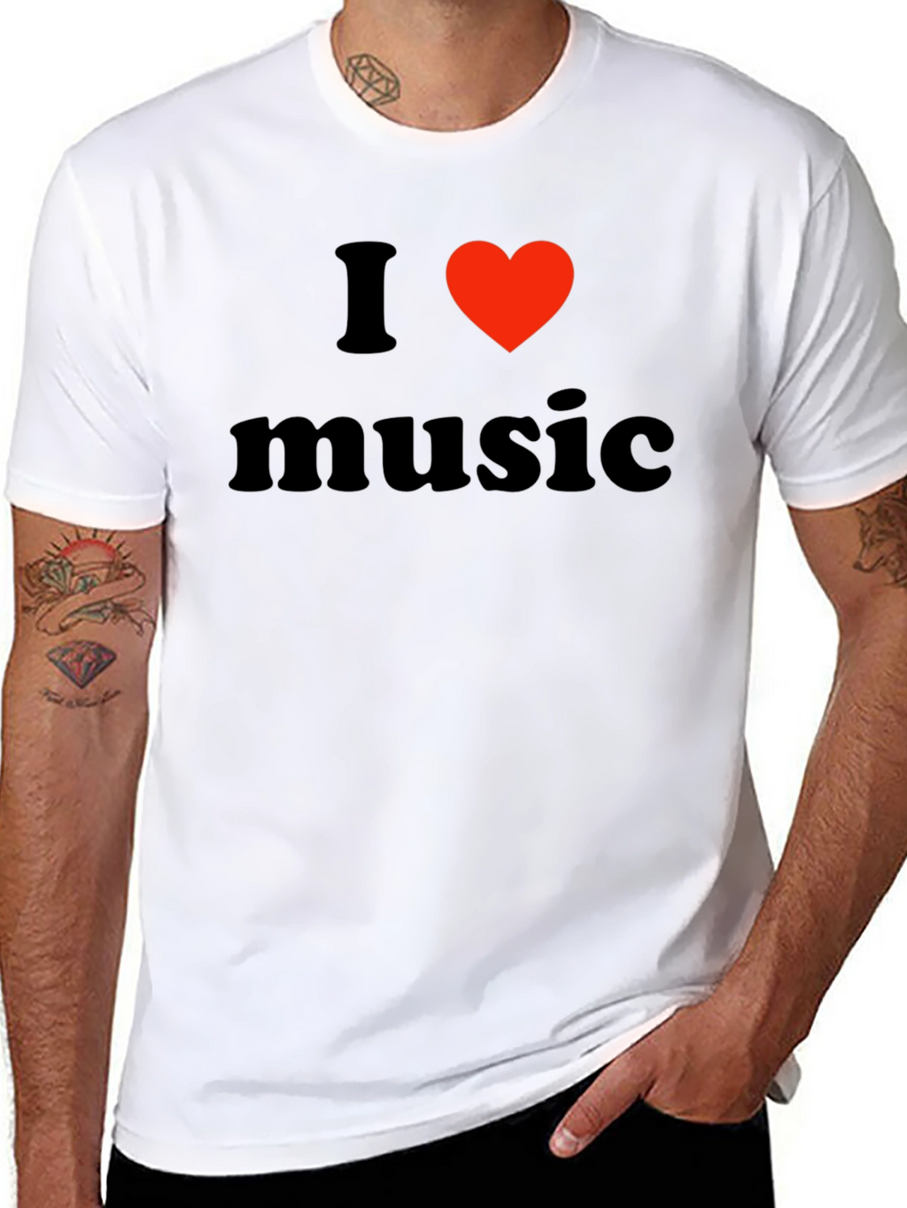 I Love Music Black T-Shirt