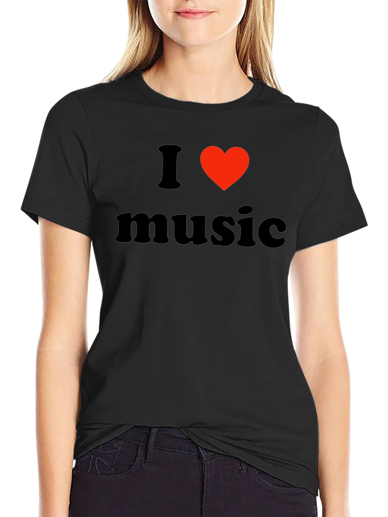 I Love Music Black T-Shirt