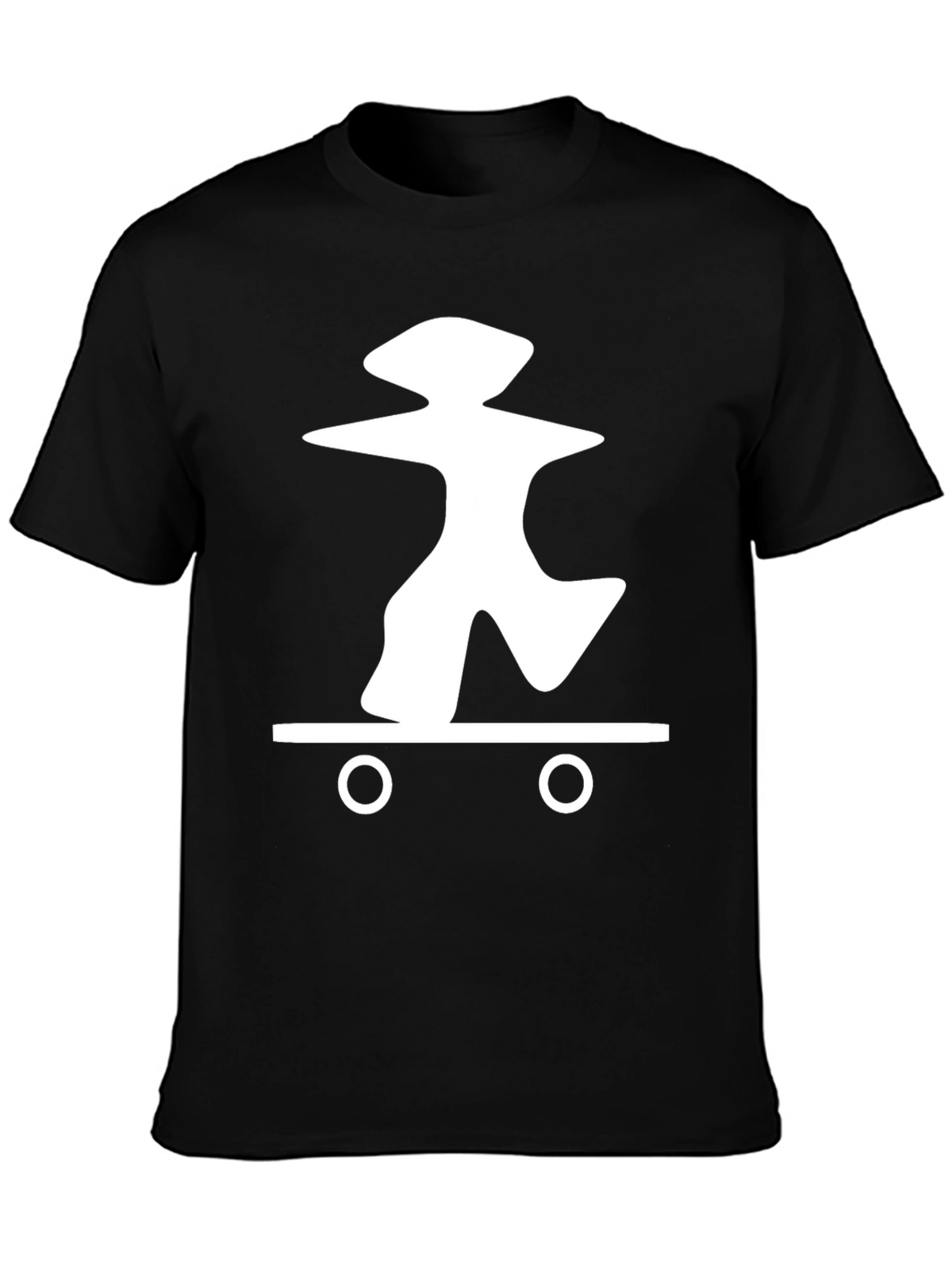 Skateboarding Graphic Tee - Casual Black T-Shirt
