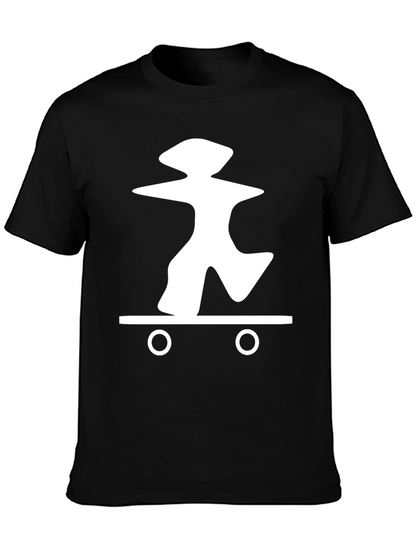 Skateboarding Graphic Tee - Casual Black T-Shirt