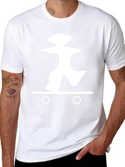 Skateboarding Graphic Tee - Casual Black T-Shirt