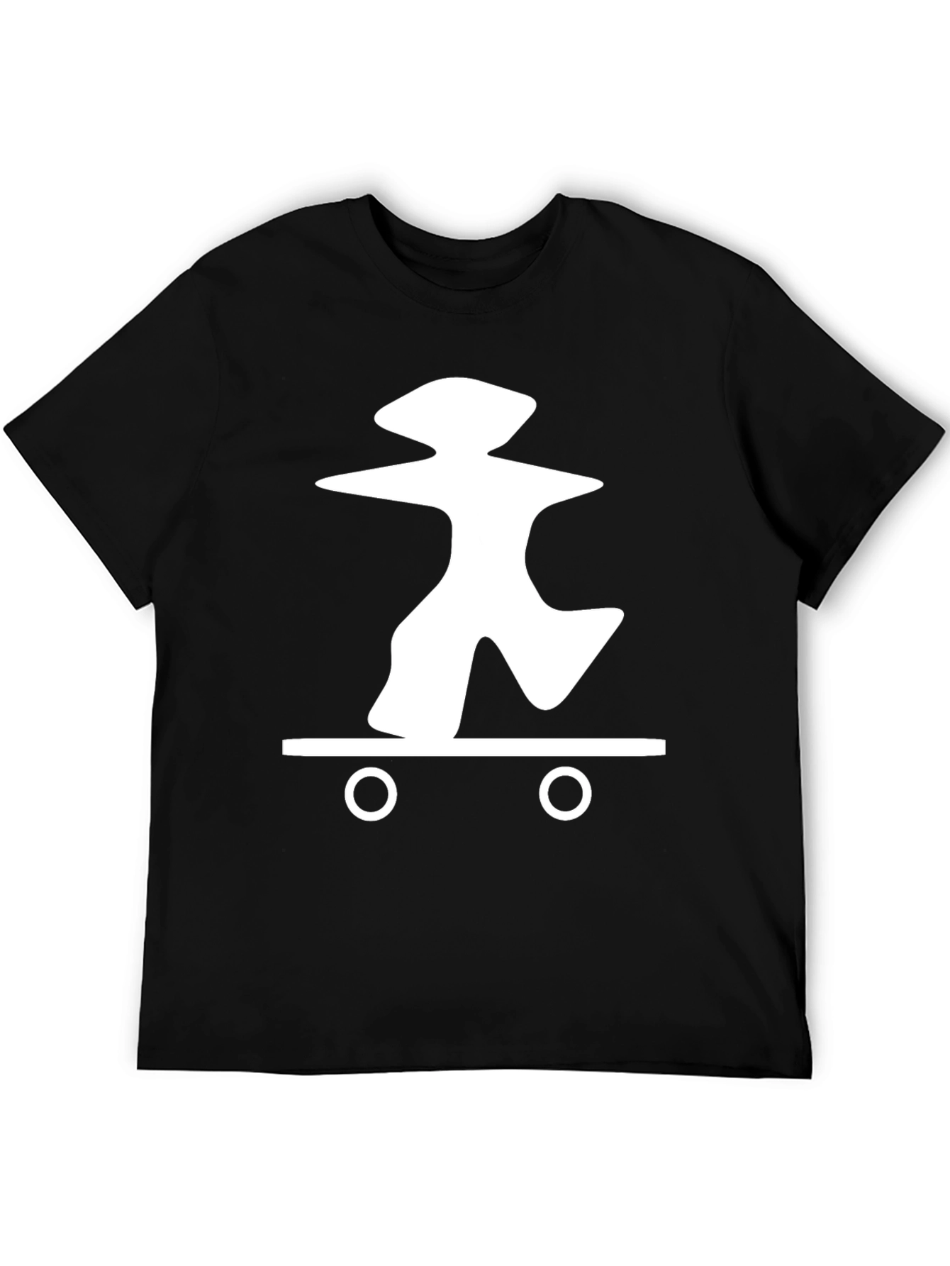 Skateboarding Graphic Tee - Casual Black T-Shirt
