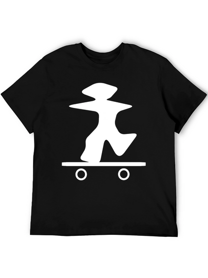 Skateboarding Graphic Tee - Casual Black T-Shirt