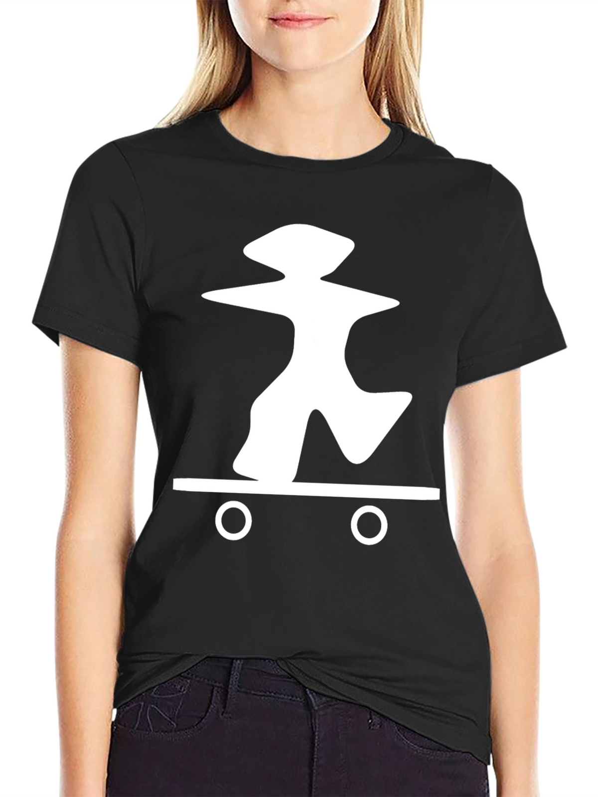 Skateboarding Graphic Tee - Casual Black T-Shirt