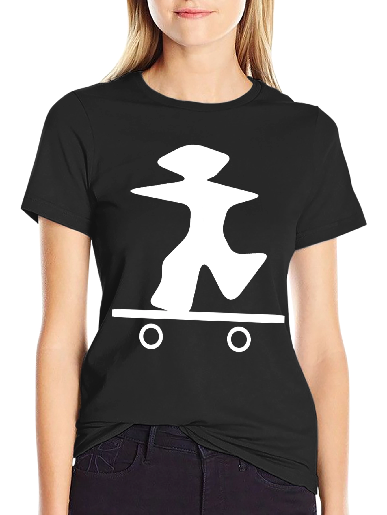 Skateboarding Graphic Tee - Casual Black T-Shirt