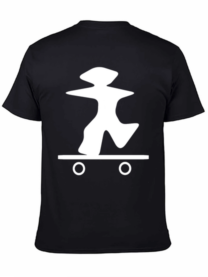 Skateboarding Graphic Tee - Casual Black T-Shirt