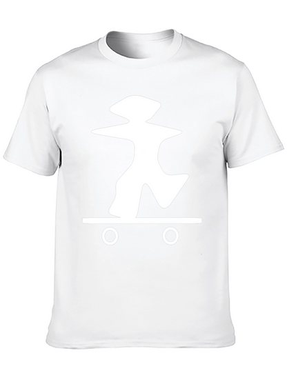 Skateboarding Graphic Tee - Casual Black T-Shirt