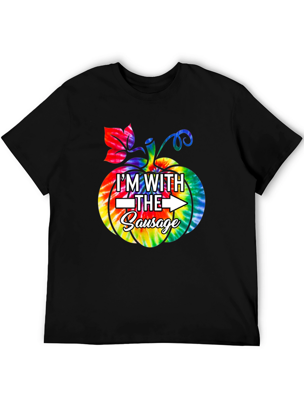 Im With The Sausage Pumpkin Tie-Dye Funny T-Shirt