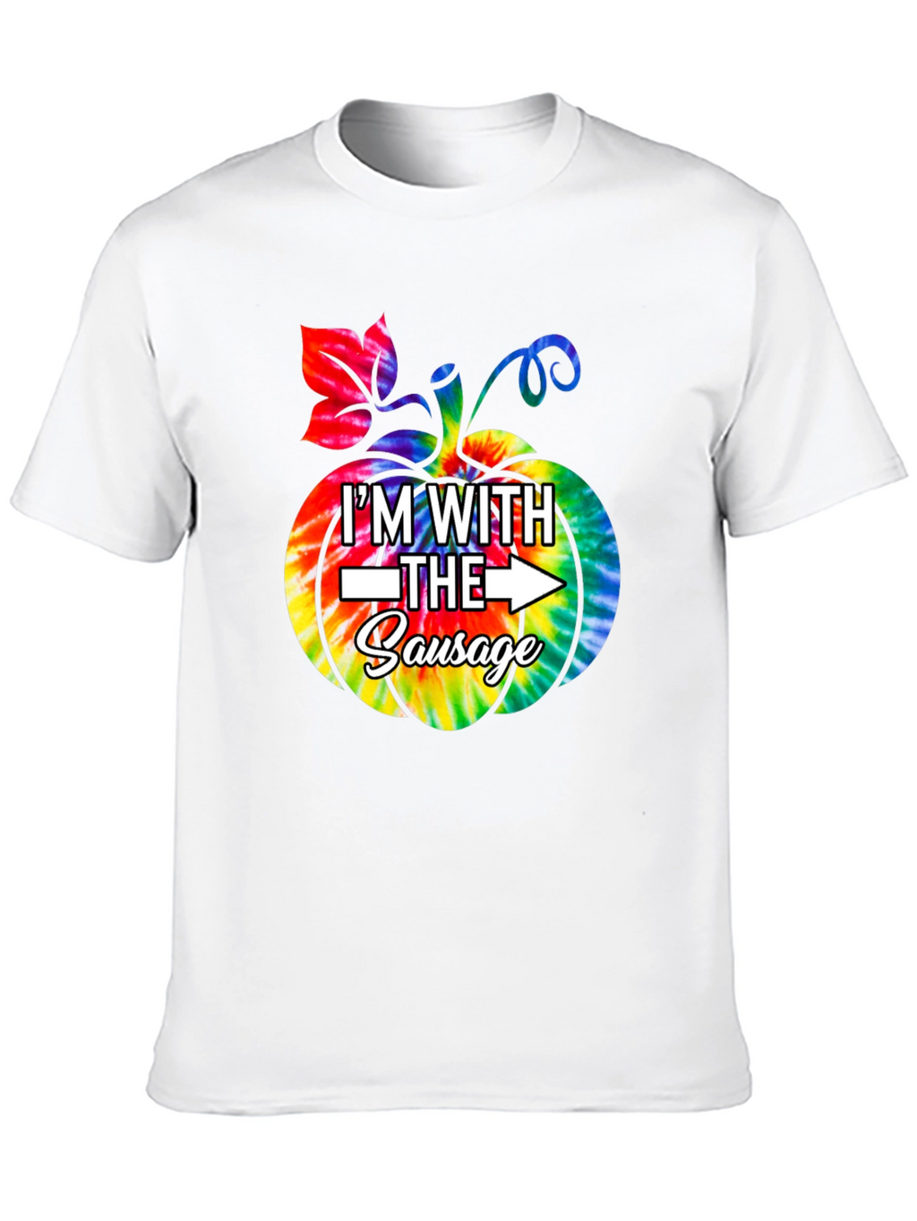 Im With The Sausage Pumpkin Tie-Dye Funny T-Shirt