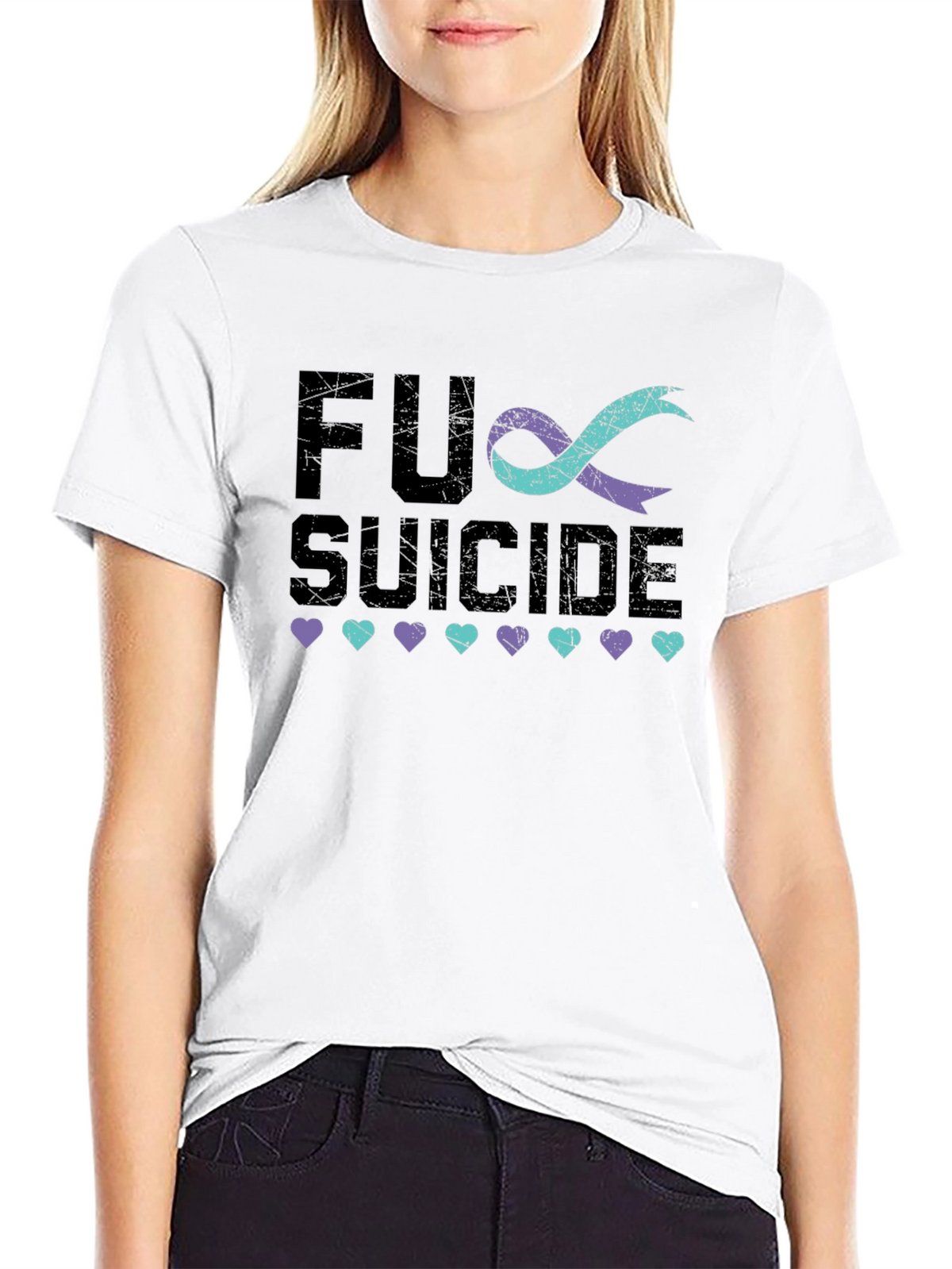 FU Suicide Awareness Ribbon Graphic Tee
