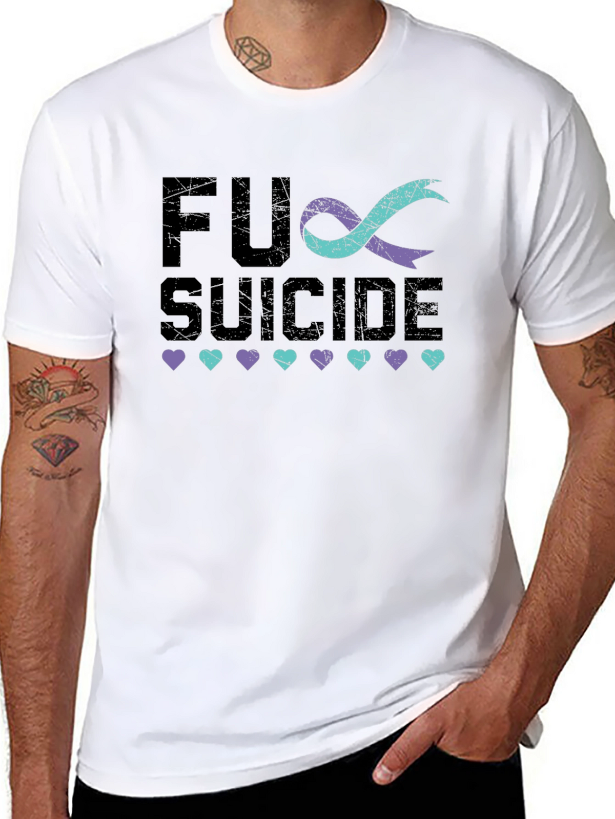 FU Suicide Awareness Ribbon Graphic Tee