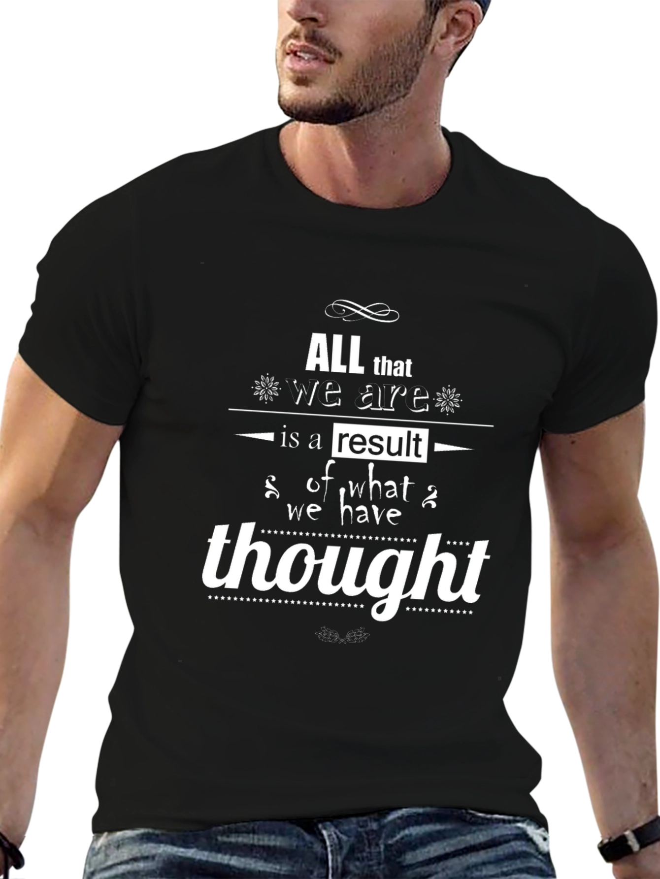 Inspirational Quote Black T-Shirt - Thought Matters Tee