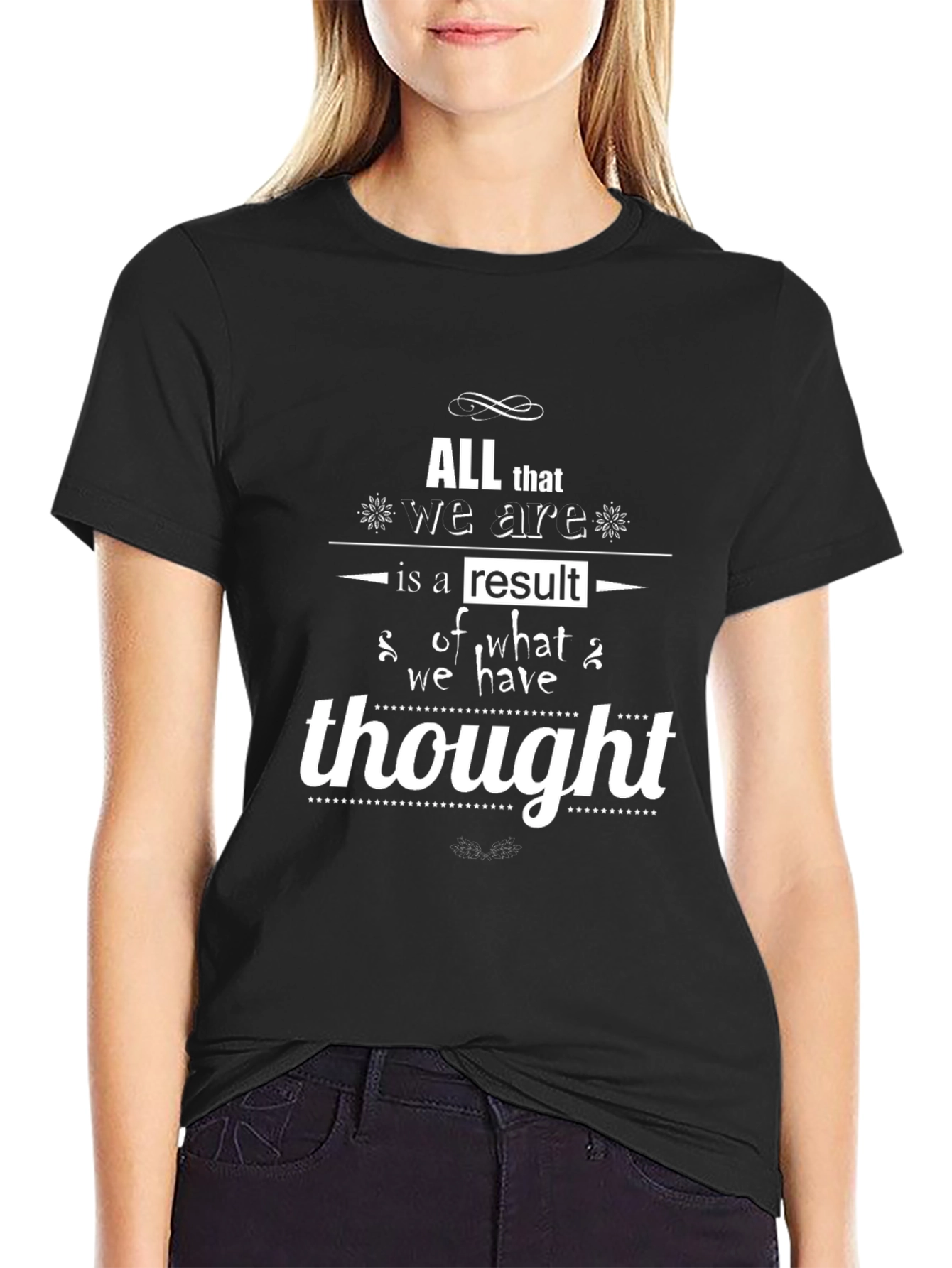 Inspirational Quote Black T-Shirt - Thought Matters Tee