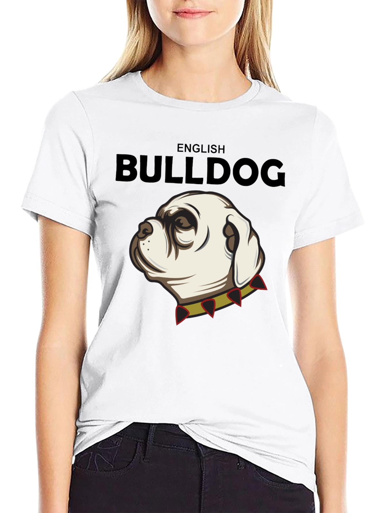 English Bulldog Graphic Tee - Black Cotton Shirt