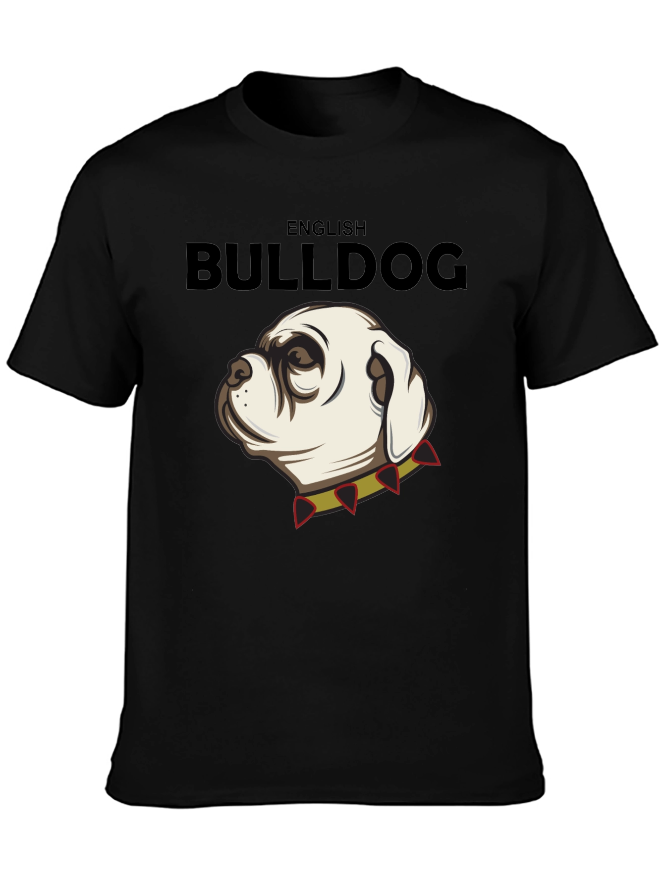 English Bulldog Graphic Tee - Black Cotton Shirt