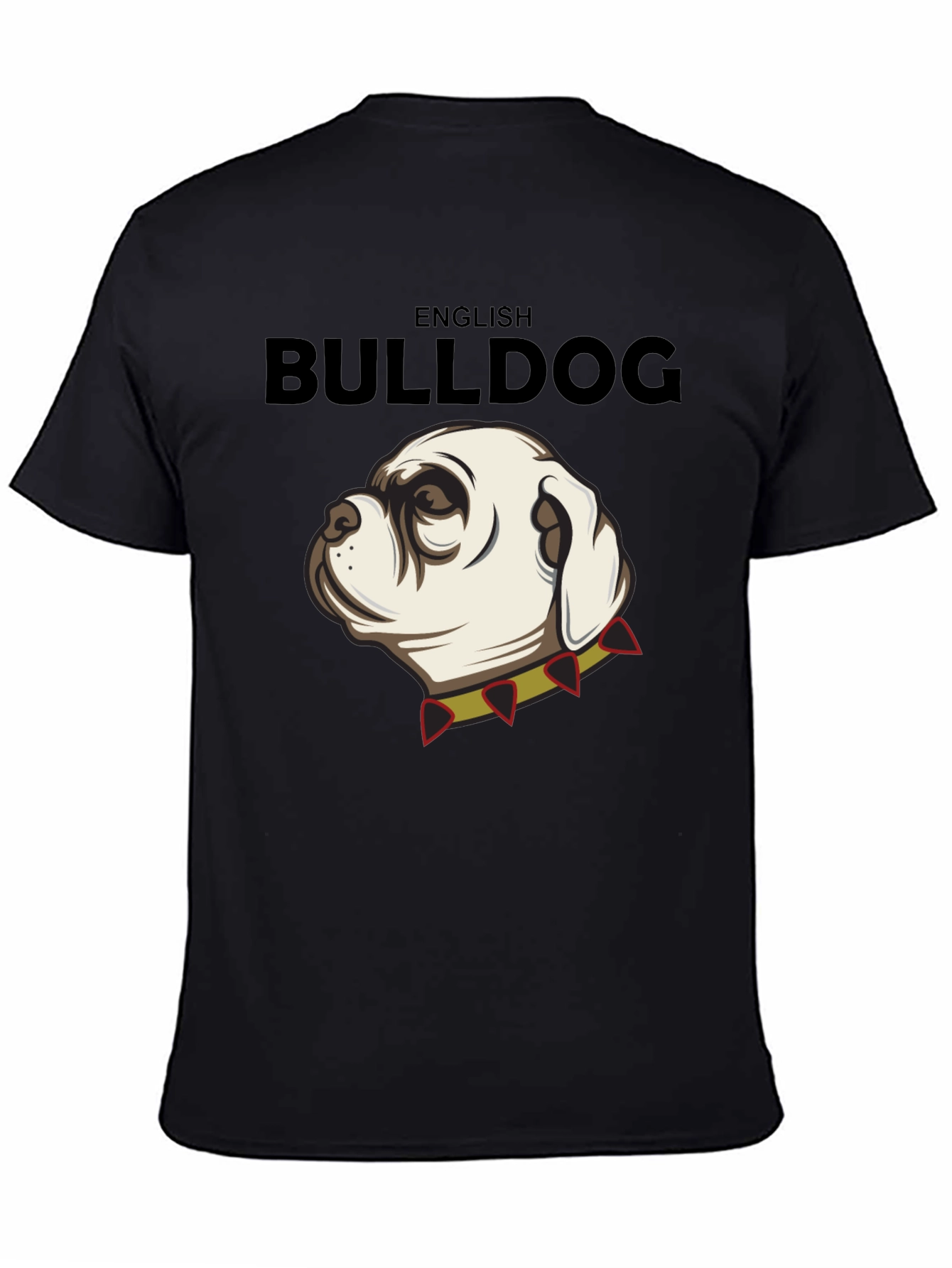 English Bulldog Graphic Tee - Black Cotton Shirt