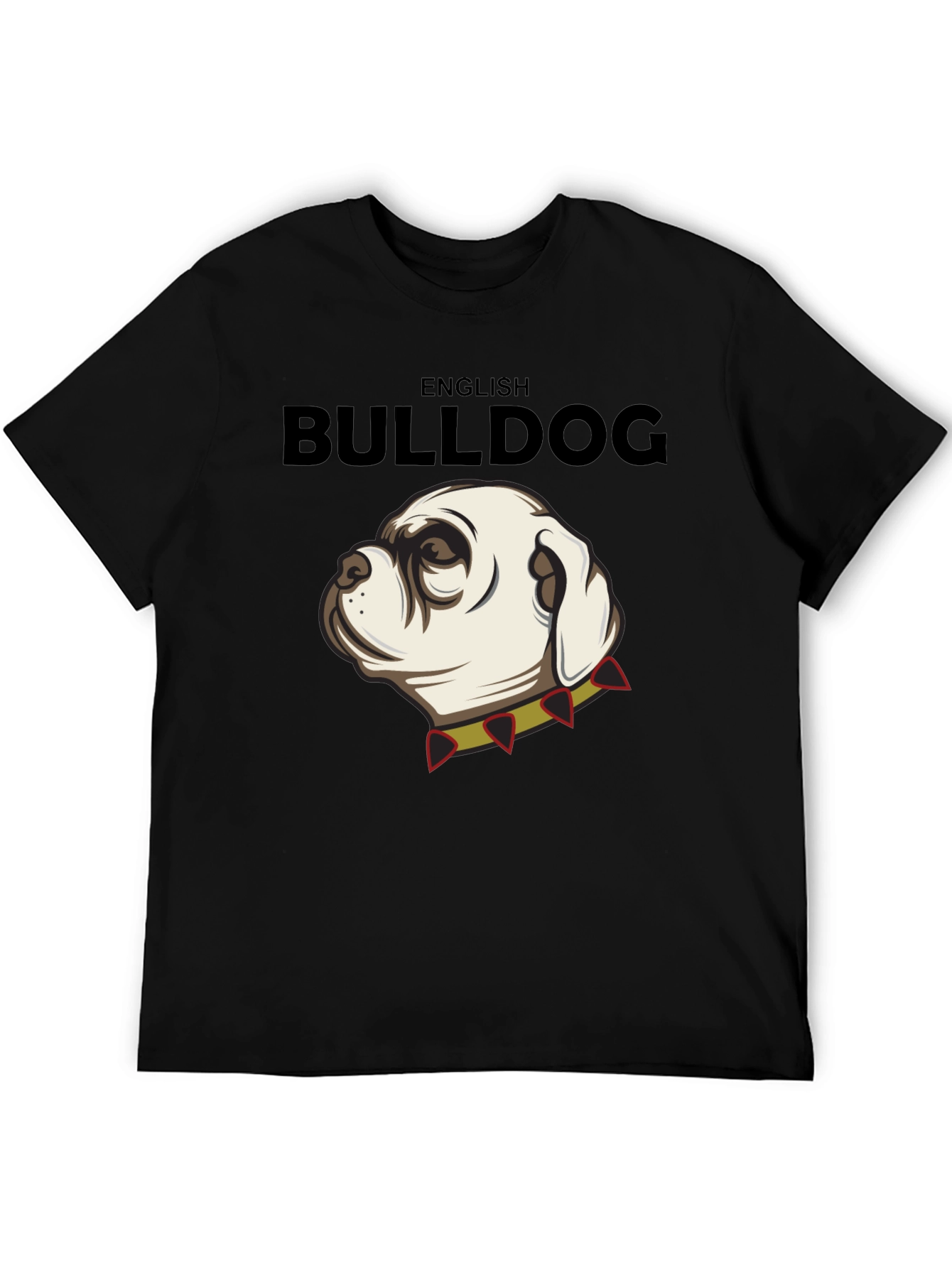 English Bulldog Graphic Tee - Black Cotton Shirt