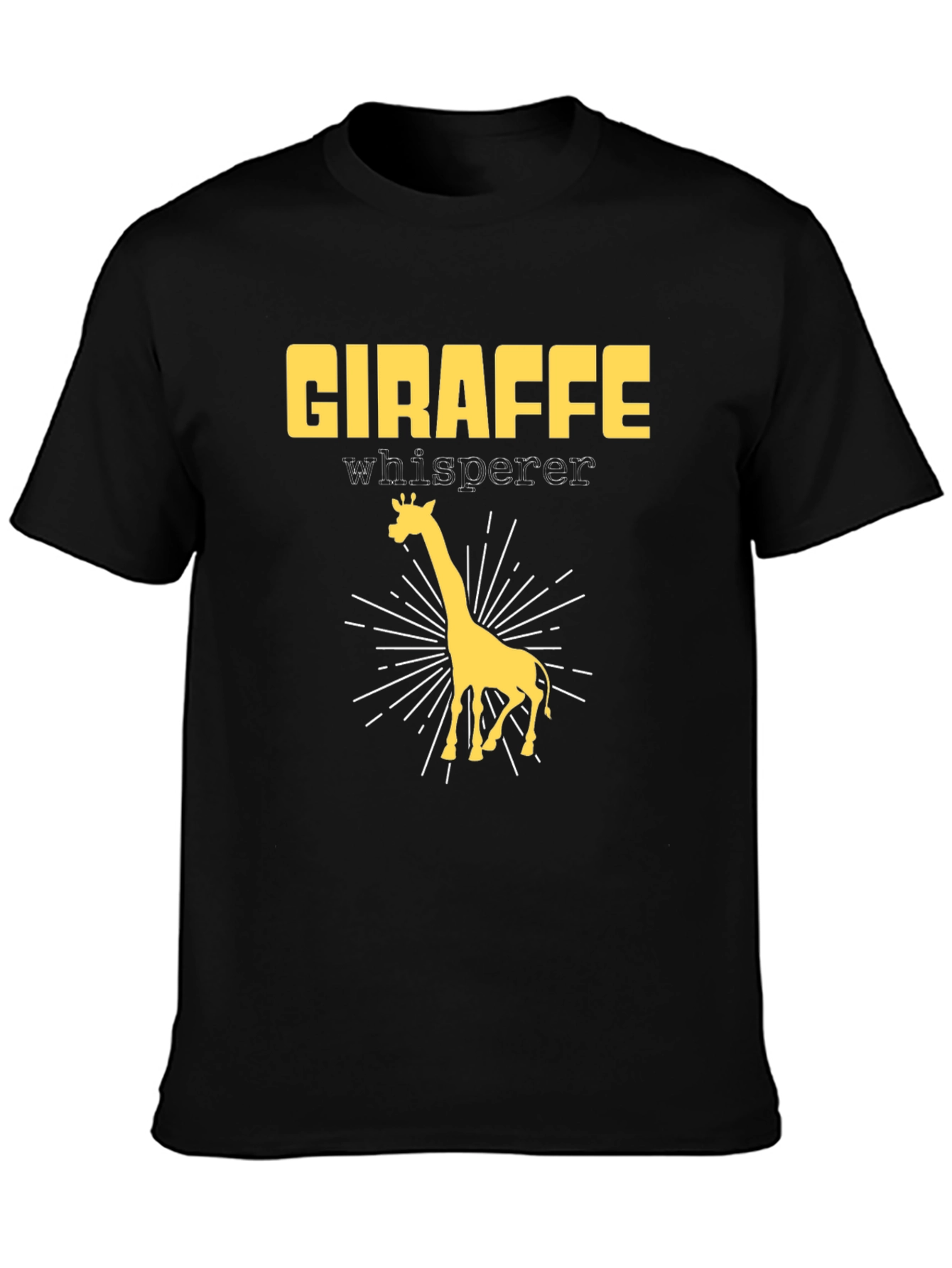 Giraffe Whisperer Graphic T-Shirt - Black