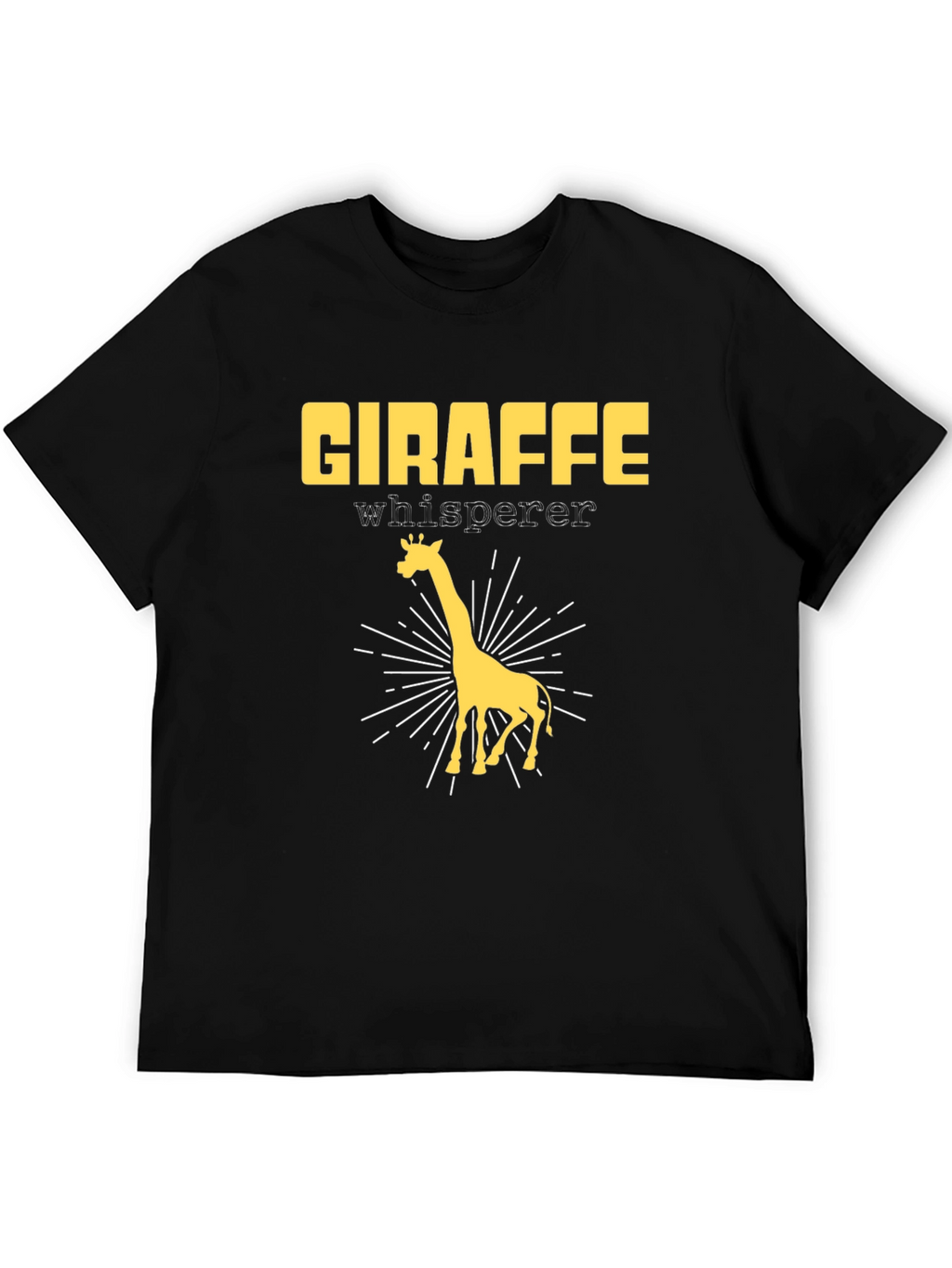 Giraffe Whisperer Graphic T-Shirt - Black