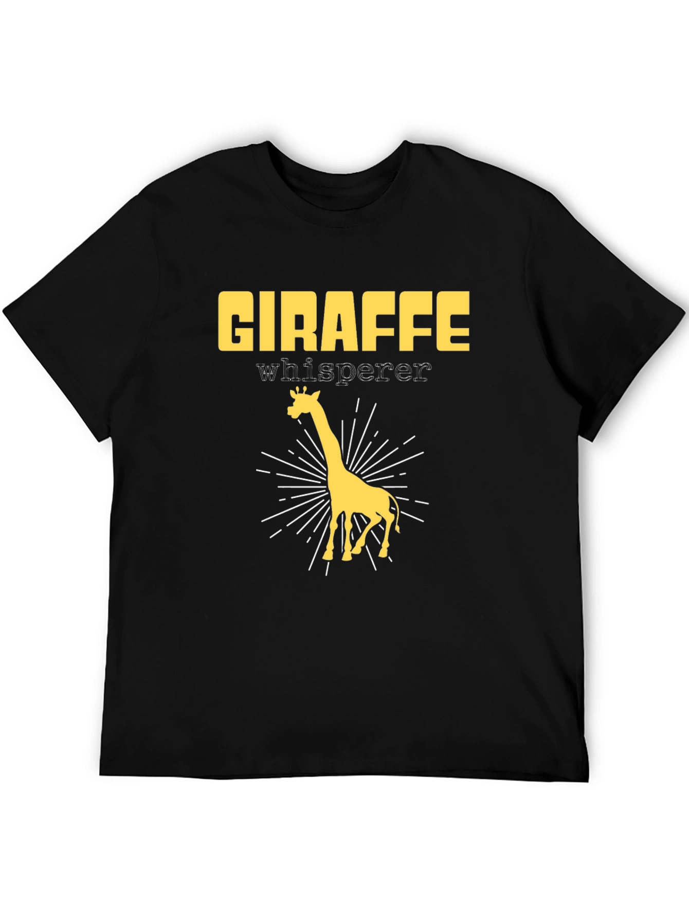 Giraffe Whisperer Graphic T-Shirt - Black