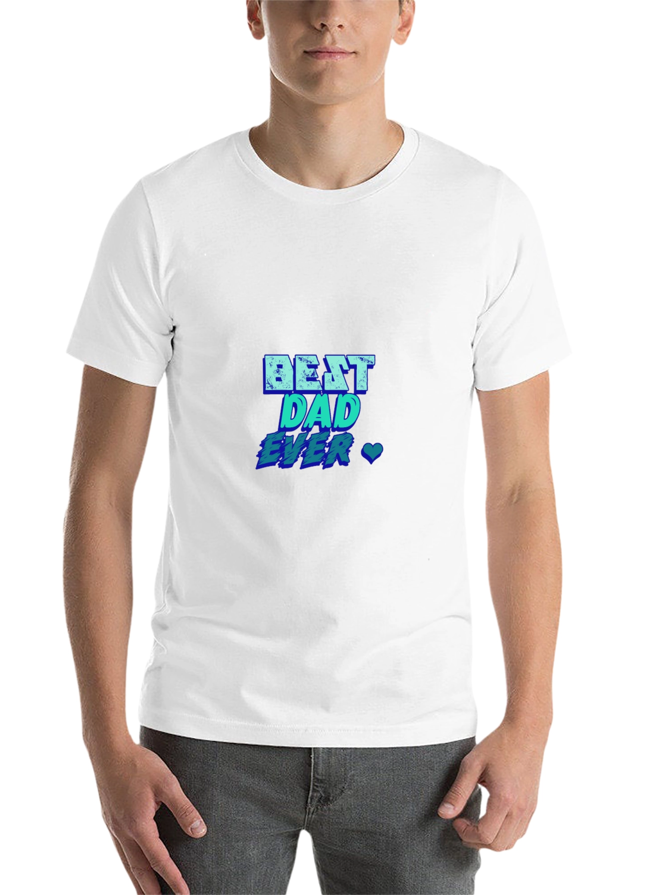 Best Dad Ever T-Shirt - Blue Graphic Print