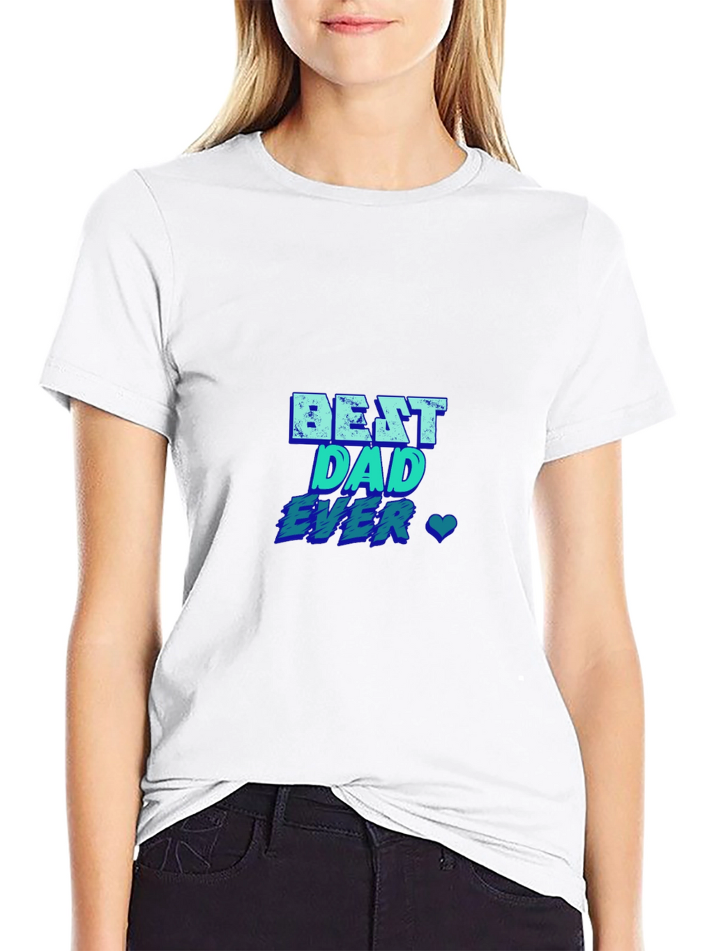 Best Dad Ever T-Shirt - Blue Graphic Print