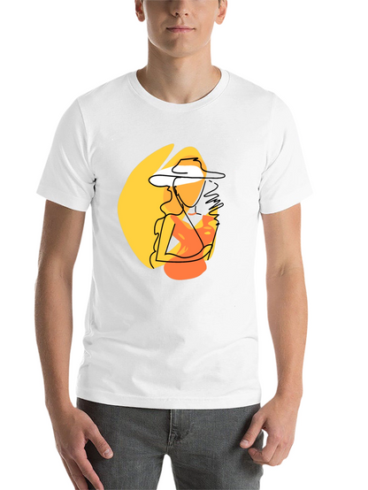 Abstract Woman Graphic Print T-Shirt - Black