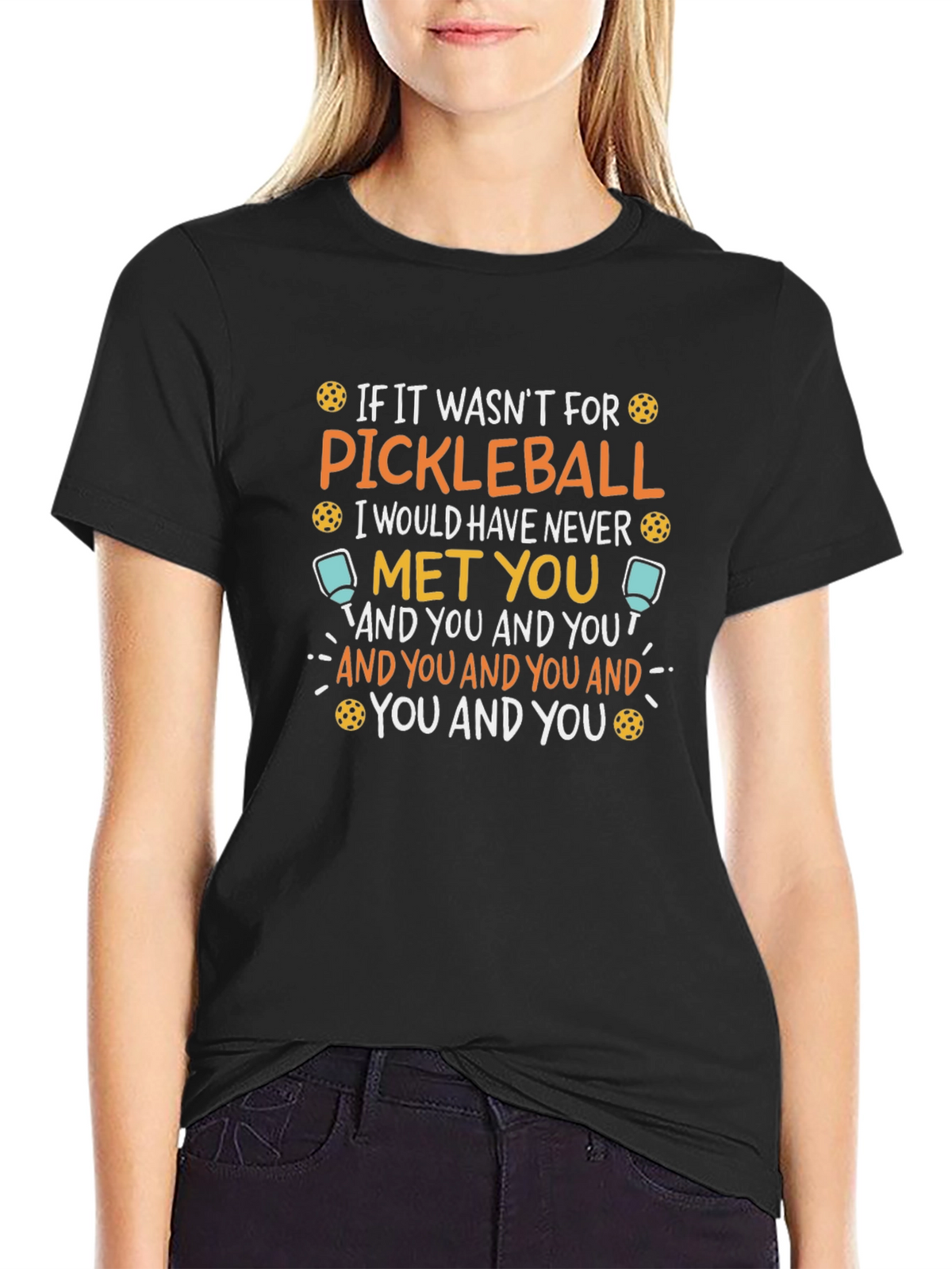 Pickleball Lover T-Shirt Funny Saying Black Tee