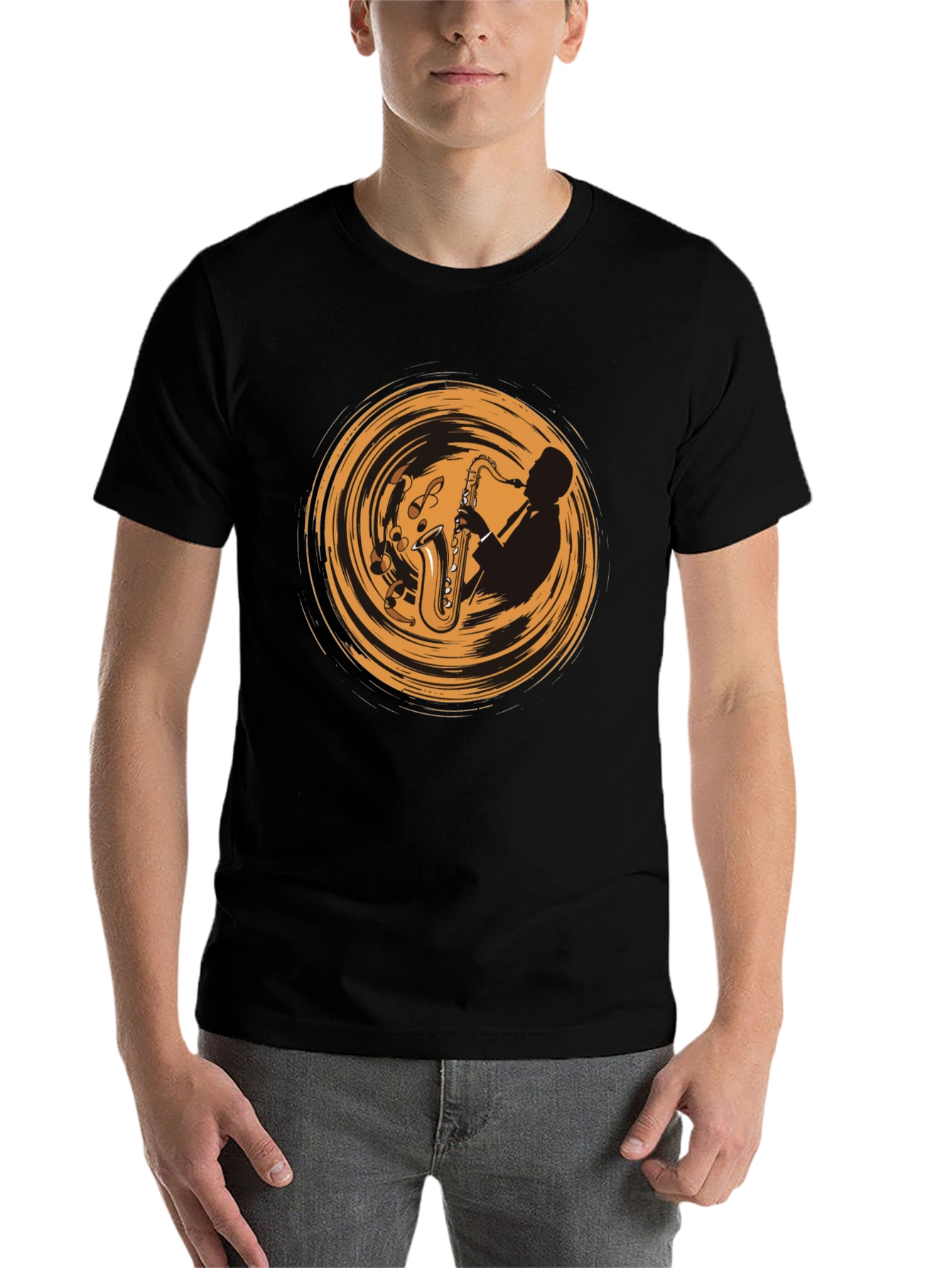 Saxophone Player Graphic Tee - Cool Music T-Shirt