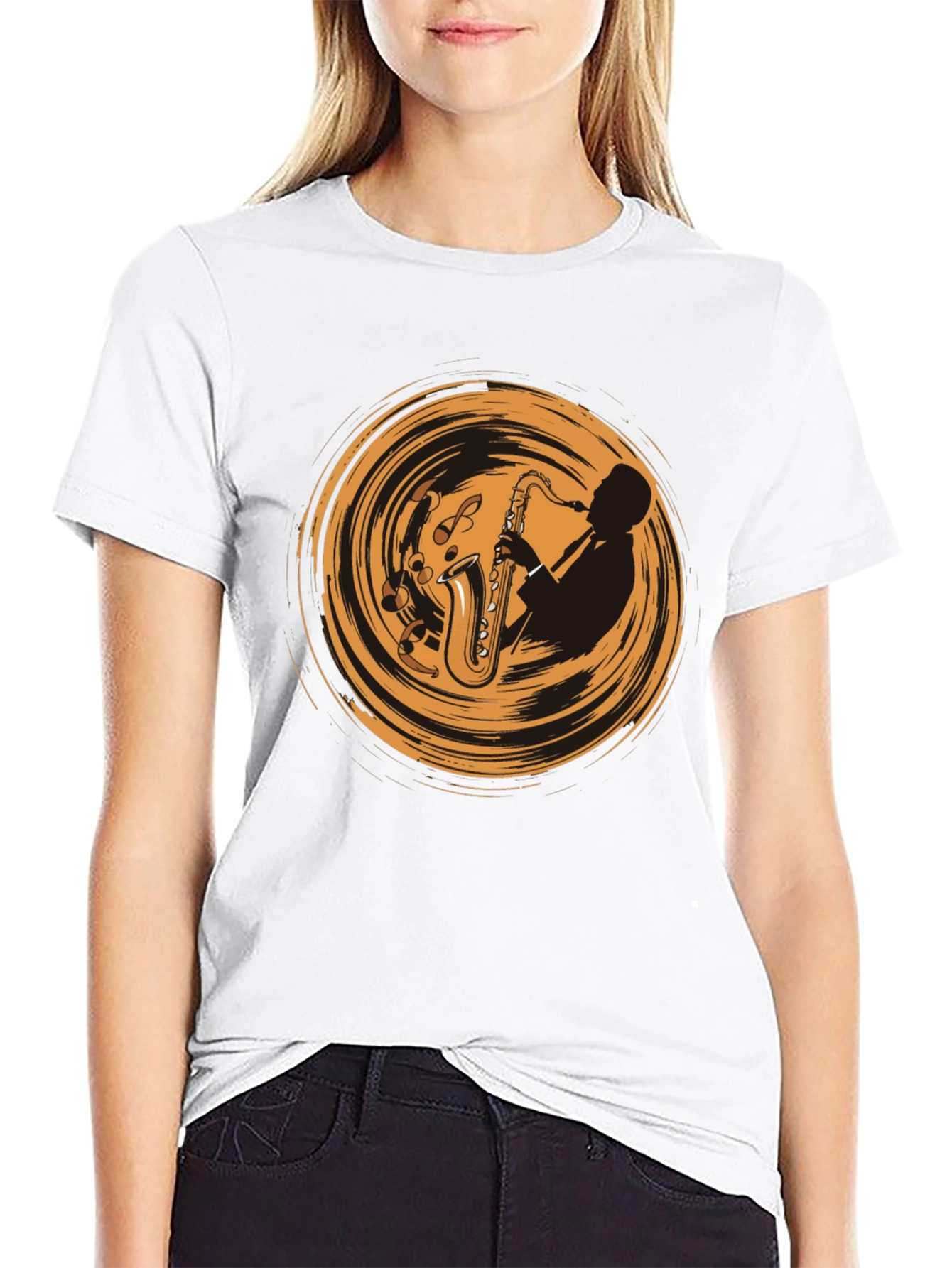 Saxophone Player Graphic Tee - Cool Music T-Shirt