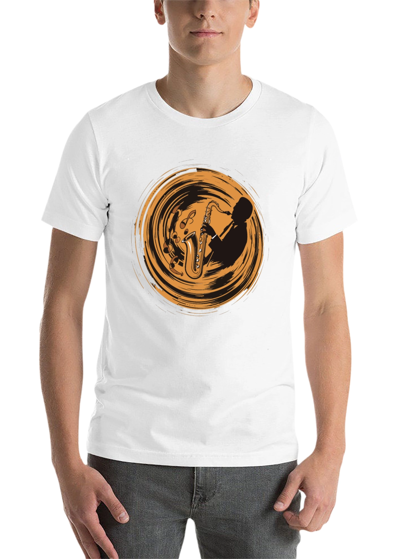 Saxophone Player Graphic Tee - Cool Music T-Shirt