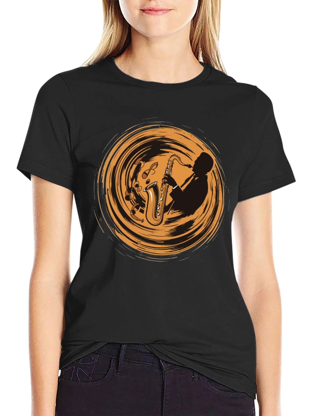 Saxophone Player Graphic Tee - Cool Music T-Shirt